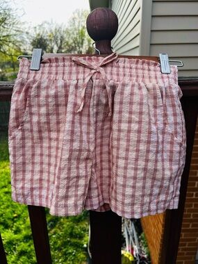 Daytrip Pink & White Striped Drawstring High-Waist Shorts